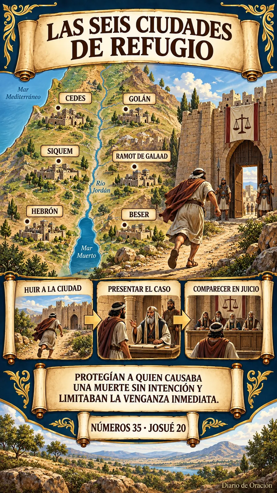 Infografía de Diario de Oración: Las seis ciudades de refugio