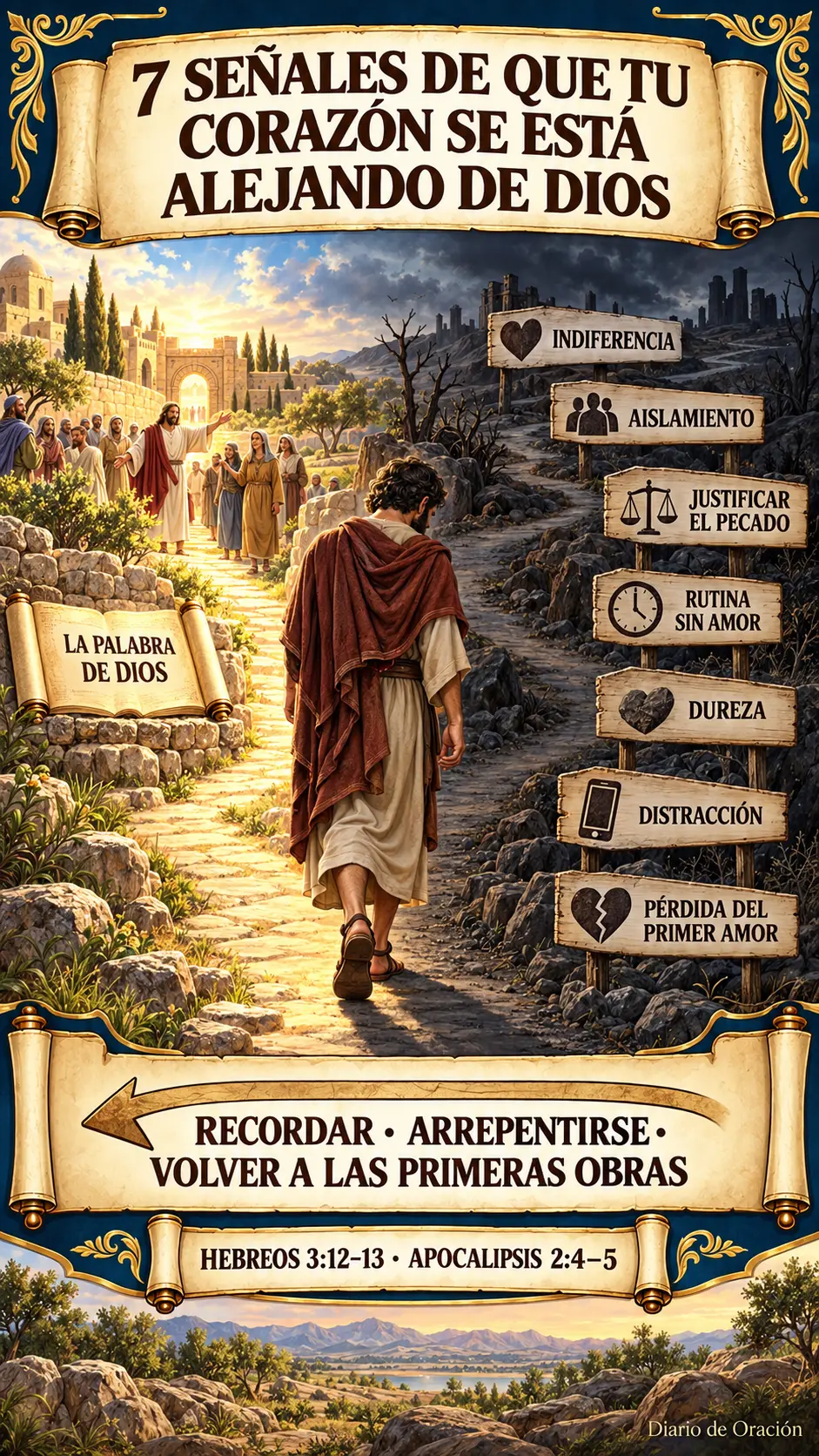 Infografía de Diario de Oración: Siete señales y su respuesta bíblica