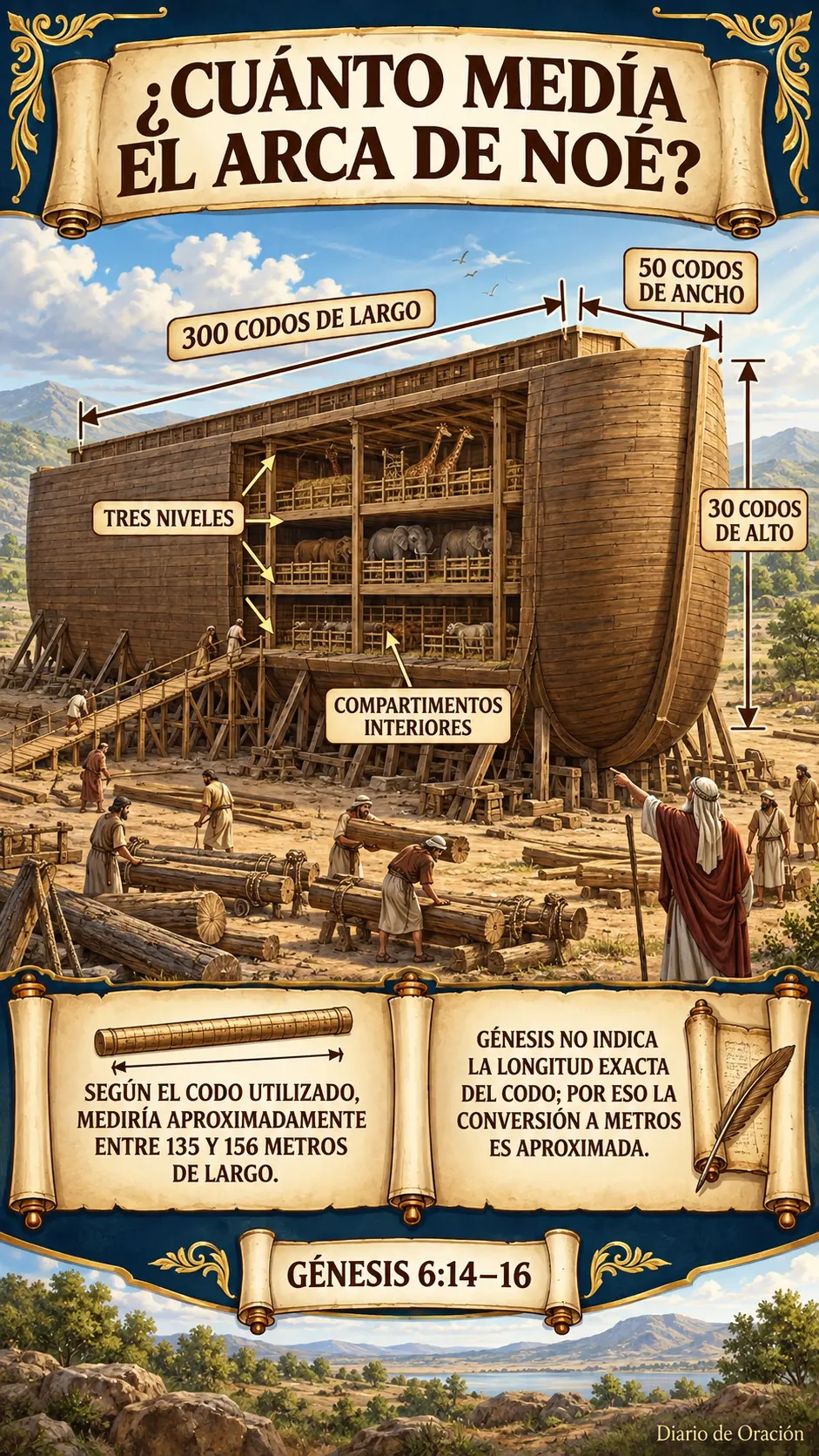 Infografía de Diario de Oración: El Arca de Noé en números