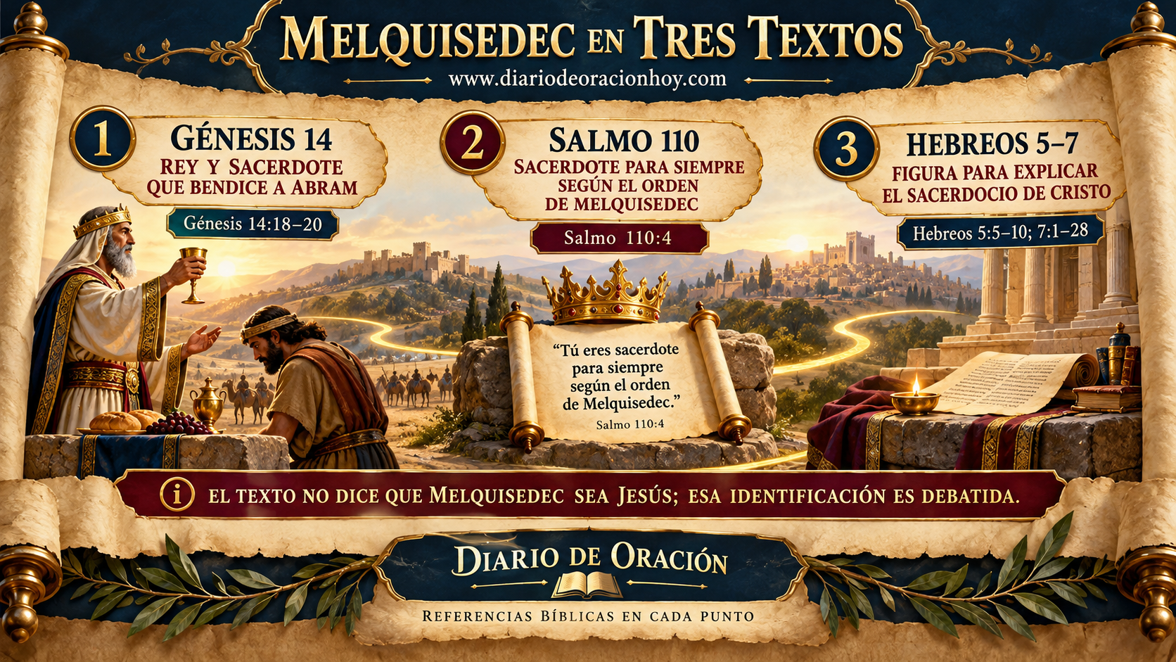 Línea canónica de Melquisedec desde Génesis 14 y Salmo 110 hasta Hebreos 5 a 7