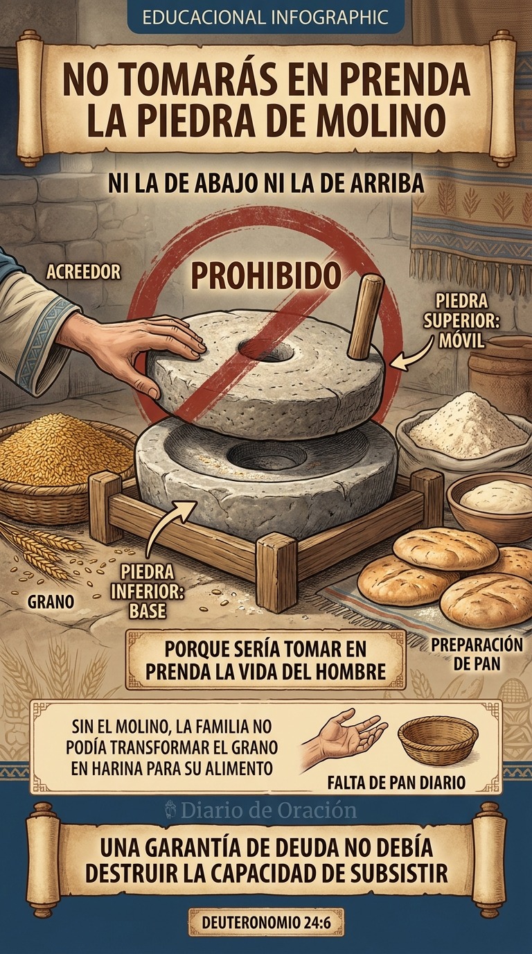 Piedras de molino y pan, explicación visual de Deuteronomio 24:6