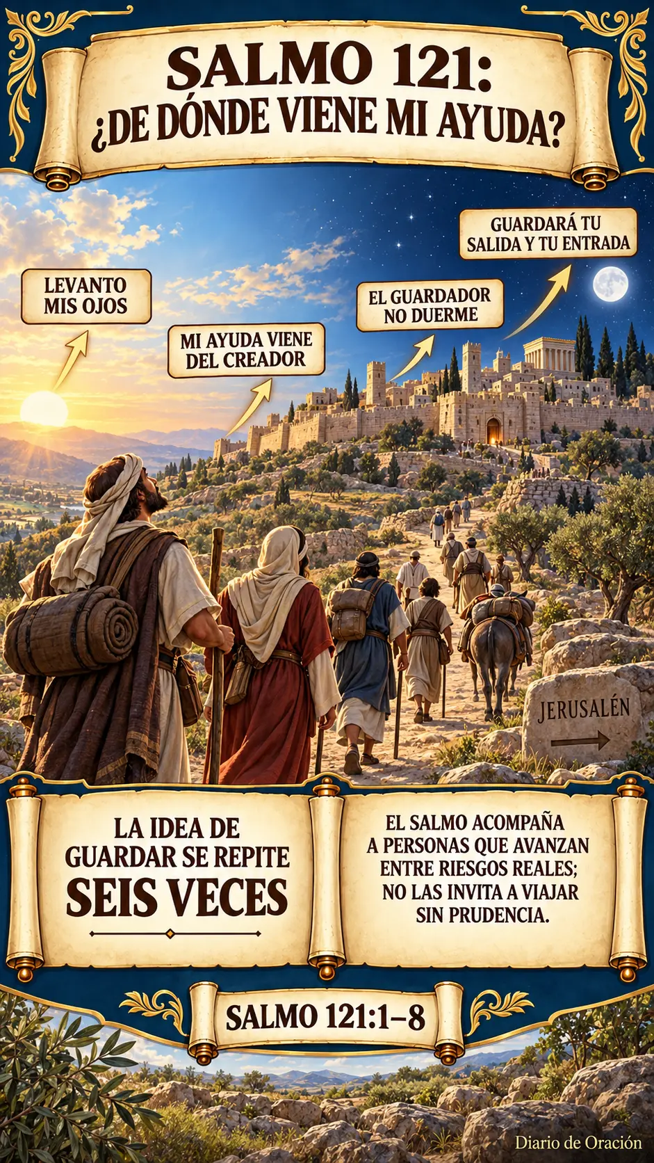 Infografía de Diario de Oración: El Guardador acompaña todo el recorrido
