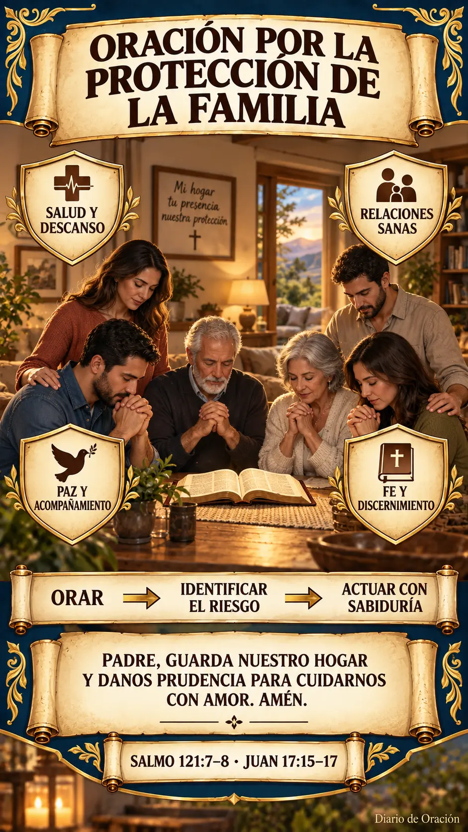 Infografía de Diario de Oración: Cuatro áreas por las que orar y cuidar